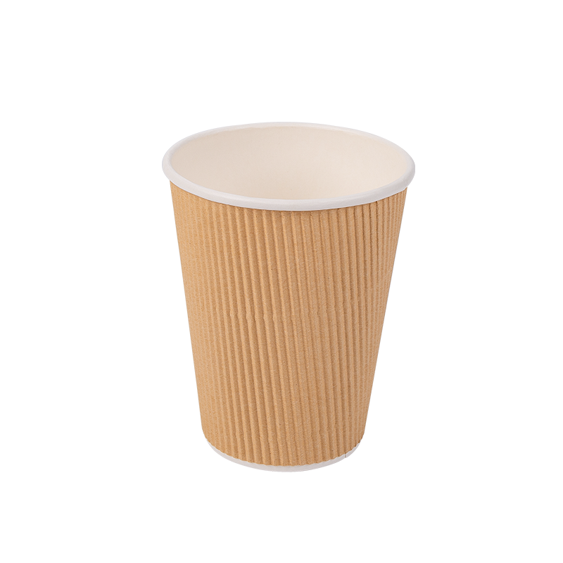 12oz Gelas Kertas Bergelombang Biodegradable Sekali Pakai