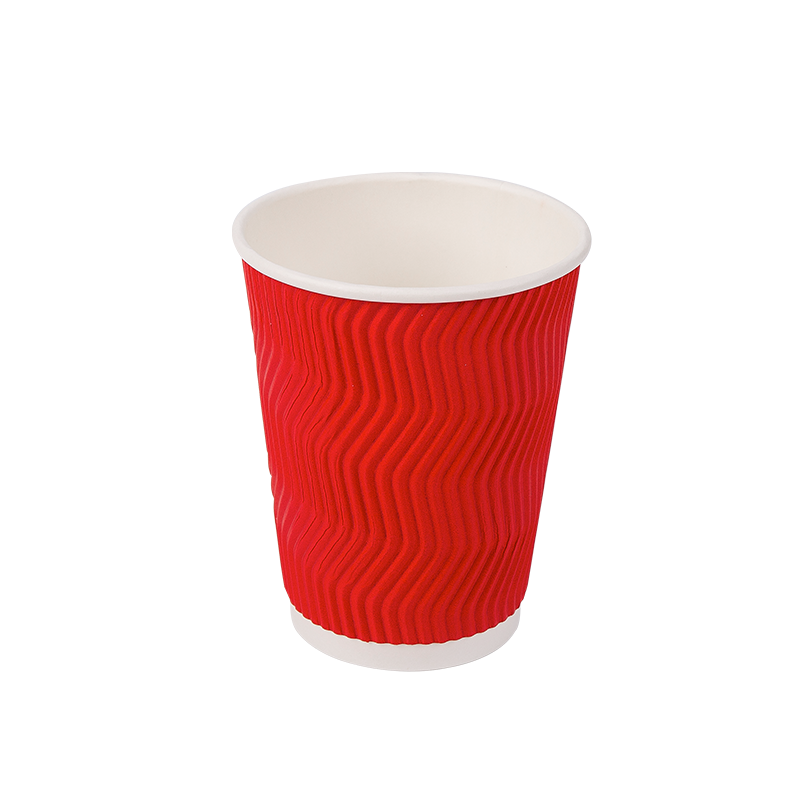 12oz Gelas Kertas Bergelombang Biodegradable Sekali Pakai