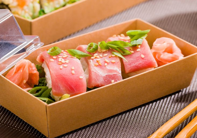 Kotak Kertas Sushi Biodegradable Sekali Pakai